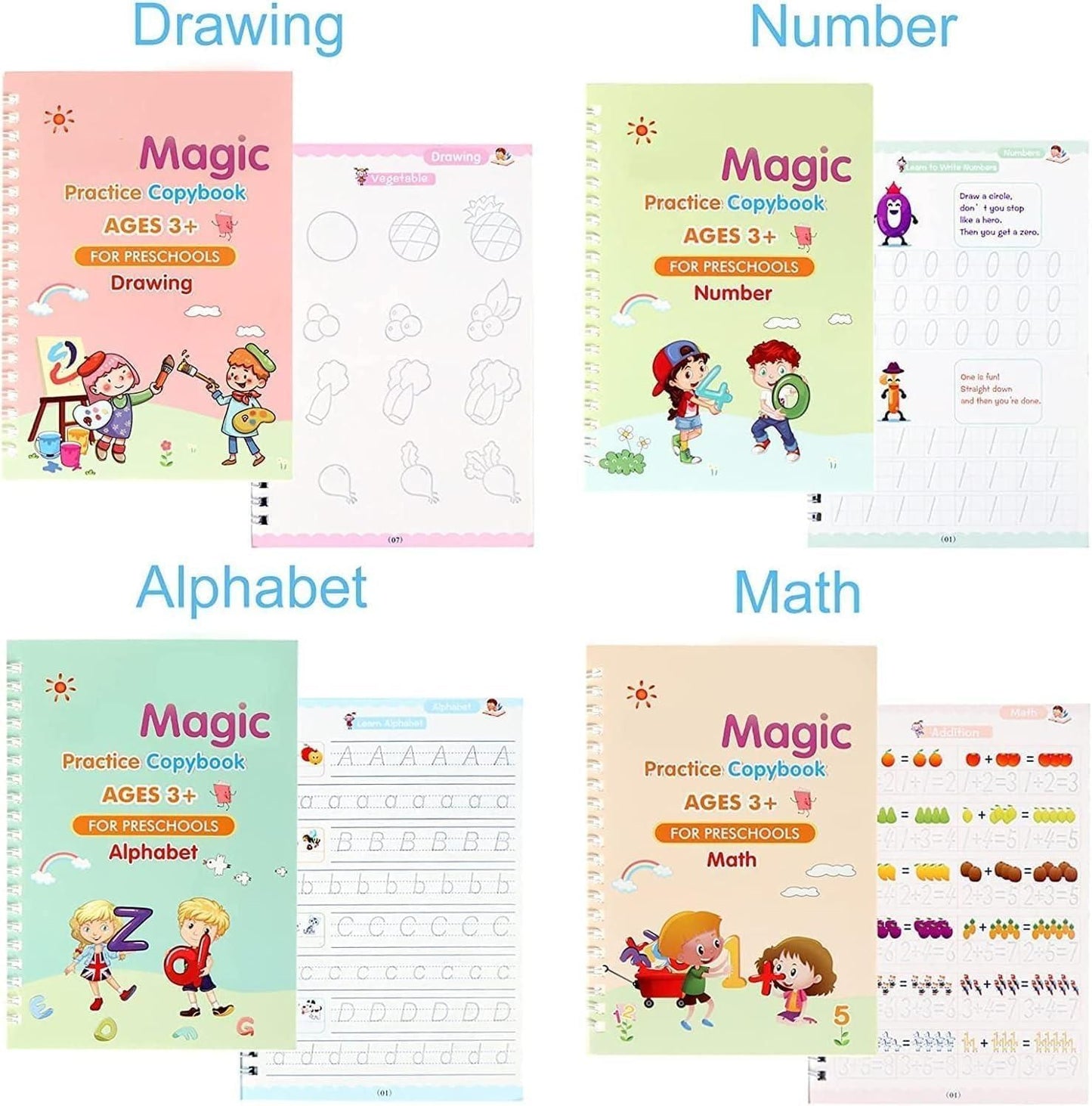 Magic Practice Copybook (4,pack)