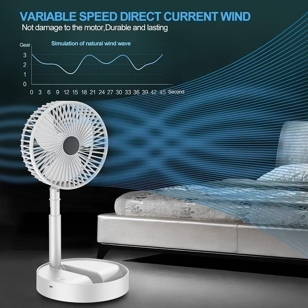 Adjustable Height Powerful Rechargeable Table Fan